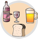 アルコール発酵（ワイン、ビール、パン）